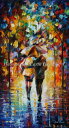 Leonid Afremov クロスステッチ刺しゅうチャート HAED 図案 【Supersized Bonded By The Rain Max Colors】 Heaven And Earth Designs 輸入 上級者 雨 相合傘 傘 カップル 夫婦 アベック