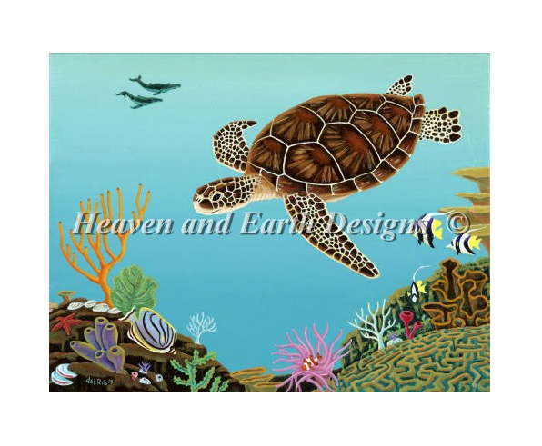クロスステッチ刺繍 図案 HAED Heaven And Earth Designs 輸入 上級者 Raul Del Rio 海亀 Joes Turtle ..