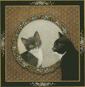 クロスステッチ刺繍 図案 Heaven And Earth Designs HAED 輸入 上級者 Lesley Ivory 鏡の中の猫 Posky In Re...