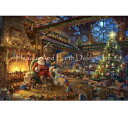 Thomas Kinkade クロスステッチ刺しゅうチャート HAED 図案 【Mini Santa’s Workshop】 Heaven And Earth Designs 輸入 上級者 サンタクロース 工房 クリスマス プレゼント 冬