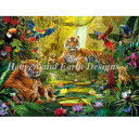 HAED Heaven And Earth Designs クロスステッチ刺繍 図案 輸入 上級者 Jan Patrik Krasny ジャングルと虎の家族 Tiger Family In The Jungle MC 全面刺し ハイレベル