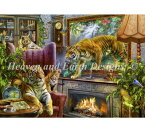 HAED クロスステッチ図案 チャート 【タイガー・カミング・トゥ・ライフ】 Supersized Tigers Coming To Life Max Colors 虎 観葉植物 暖炉 絵画 地球儀 鳥 金魚 本棚 滝 渓流