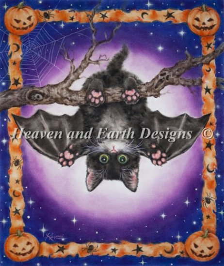 ししゅうクロスステッチ図案 HAED Heaven And Earth Designs 輸入 Kayomi Harai ハロウィンのコウモリ Mini Halloween Bat 上級者 全面刺し