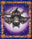 クロスステッチ刺繍 図案 Heaven And Earth Designs HAED 輸入 上級者 Kayomi Harai ハロウィンのコウモリ子猫 Halloween Bat 全面刺し