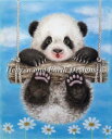 Heaven And Earth Designs HAED クロスステッチ刺繍 図案 Kayomi Harai 揺れる子パンダ Panda Swing 輸入 上...