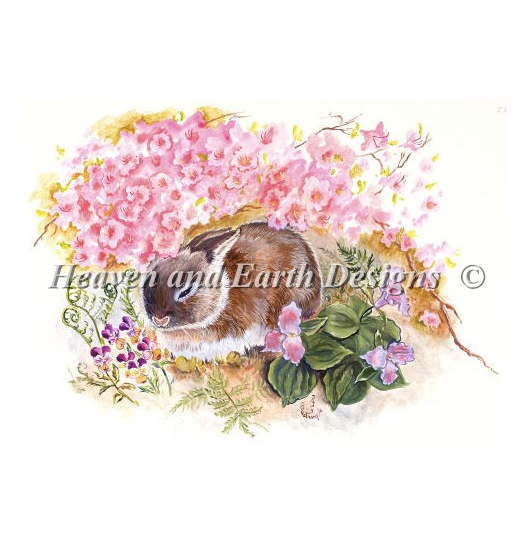 クロスステッチ刺繍 図案 Heaven And Earth Designs HAED 輸入 上級者 Judy Mastrangelo 小さな日陰 A Small Shady Spot