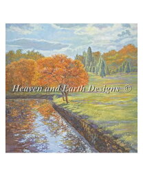 クロスステッチ刺繍 図案 Heaven And Earth Designs HAED 輸入 上級者 Judy Mastrangelo 秋の桜の樹 Autumn Cherry Trees 全面刺し