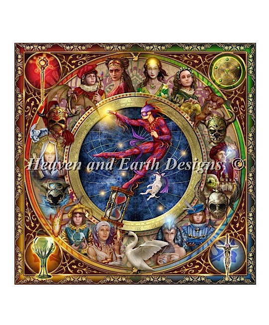 HAED クロスステッチししゅう手芸チャート Heaven And Earth Designs 図案 難しい 【Supersized Montage Legacy Tarot Max Colors】 Ciro Marchetti