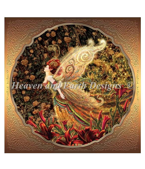 クロスステッチ刺繍図案 Heaven And Earth Designs 輸入 HAED 上級者 Myles Pinkney 妖精/百合 Lily MP 全面刺し