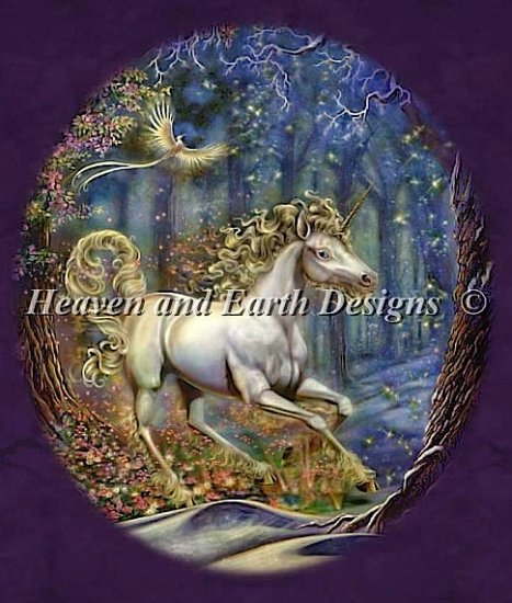 クロスステッチ刺繍図案 Heaven And Earth Designs 輸入 HAED 上級者 Myles Pinkney ユニコーン Unicorn-Pinkney 全面刺し