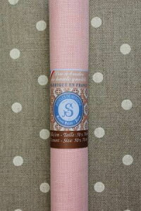 Sajou32ctリネン刺しゅう布Linàbroder12filsaucmCoupon50x70cmColorisRoseクロスステッチサジューフランスメゾンサジューT_LIN_12_C_050_070_ROSE