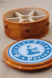 SajouボビンケースBoîterondeenboispourbobinesminiatures保管収納ケースフランスメゾンサジューBOIS_BTE_RDE_PM