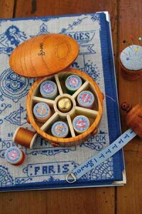 SajouボビンケースBoîterondeenboispourbobinesminiatures保管収納ケースフランスメゾンサジューBOIS_BTE_RDE_PM