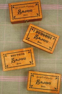 Sajou木製ボックスBoîtederangementenboissérigraphiée"Rubans"保管収納ケースフランスメゾンサジューBOIS_BTE_SERI_RU