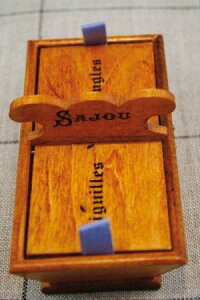 Sajou木製ボックスPetitpanierderangementpouraiguillesetépingles保管収納ケースフランスメゾンサジューBOIS_PAN_AIG_EPI