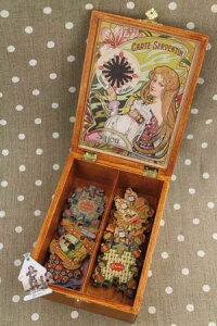 【SALE/小傷あり】Sajou木製ボックスBoîtederangementenboiscartesàfilCarteSerpentin保管収納ケースフランスメゾンサジューBOIS_BTE_CF_02
