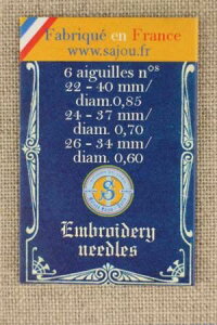 【DM便対応】Sajou先丸針(6本セット)クロスステッチSixaiguillesàbrodernuméros22,24et26-carnetAlbumbleuサジューフランスメゾンサジューAIG_CAR_BRO_SAJ_13