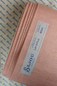【DM便対応】Sajou32ctリネン刺しゅう布LinSajou-Marie-Antoinette70x70cm-RoseクロスステッチサジューフランスメゾンサジューT_LIN_12_C_070_070_ROSE