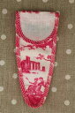サジュー(SAJOU) シザーケース 【ÉTUI POUR CISEAUX TAILLE XL TOILE DE JOUY ROSE BIAIS FU...