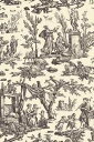 Maison Sajou(サジュー) 綿生地 45x65cm はぎれ 【Coupon tissu Offrande à l'Amour gris mo...