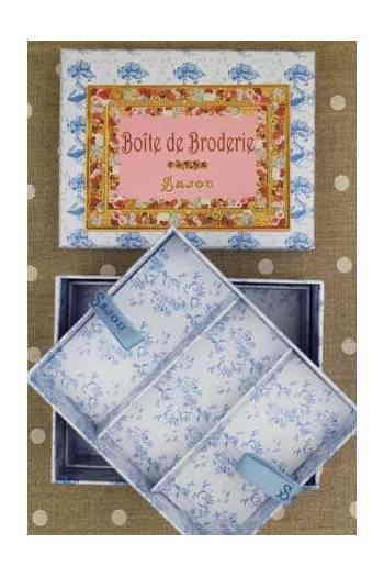 SAJOU 高級メルスリーボックス 裁縫箱 【BOÎTE DE BRODERIE VIDE ÉTIQUETTE ROSE】 フランス製 輸入 厚地 雑貨 BTE_ANC_SAJ_BRO_01【予約】