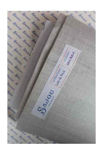 Sajou  ȿʪ 32ct ͥ ɤ夦 130x90cm ڥꥹѡ-LIN  BRODER 12 FILS AU CM AU MTRE GRIS PERLE-ۥե T_LIN_12_M_100_140_GPER ͽ