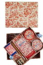 SAJOU ステーショナリーボックス 文房具 【BOÎTE REMPLIE PAPETERIE TOILE DE JOUY ROUGE】学校 入園 入...