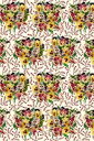 Sajou(サジュー) プリント生地 45x65cm はぎれ 【Tissu coton en coupon Bouquets de pensées】 ...