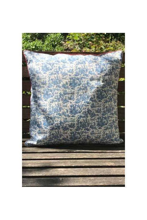 Maison SajouiTW[j NbVJo[yHOUSSE COUSSIN 40 X 40CM TOILE DE JOUY MINIATURE BLEUE - ~j`AEghWC - z tX CONF_COU_040_040_14By\z