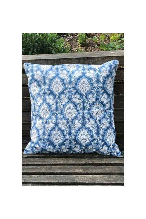 SAJOU NbVJo[yHOUSSE COUSSIN 40 X 40CM DAMAS BLEU 2 - _}XEu[ - z tX CONF_COU_040_040_05A2y\z