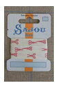 Sajou(サジュー) ししゅう手芸リボン 1m 洋裁 【11 MM COTTON RIBBON ECRU BASE PINK SCISSORS MOTIF】 ...