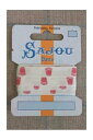 SAJOU（サジュー） 刺しゅうリボン 1m 洋裁 手芸用 【11 MM COTTON RIBBON ECRU BASE PINK THIMBLES MOTIF】 フランス 輸入 RUB_COUT_011_34 【予約】