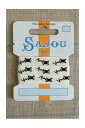 SAJOU 刺繍リボン 1m 手芸用 洋裁 【11 MM COTTON RIBBON ECRU BASE BLACK LITTLE BOBBINS MOTIF】 フランス 輸入 RUB_COUT_011_42 【予約】