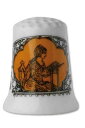サジュー 白磁器 指貫 シンブル 【DÉ DE COLLECTION PORCELAINE BLANCHE BRODEUSE ORANGE】 手芸 パ...