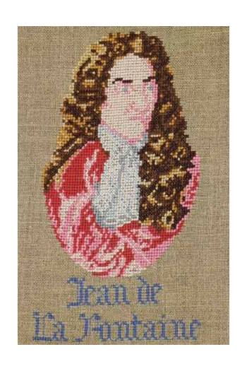 サジュー（SAJOU） クロスステッチ刺繍チャート 図案 【FABLE JEAN DE LA FONTAINE PORTRAIT DE L'AUTEUR／ジャン・ド・ラ・フォンテーヌ (Jean de La Fontaine)の肖像画】 フランス GRI_PDC_SAJ_LAF_15 【予約】