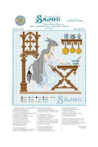 Maison Sajou クロスステッチししゅう手芸チャート 図案 【GRILLE POINT DE CROIX - CONTE DE PERRAULT - PEAU D'ÂNE/ロバの皮】 フランス GRI_PDC_PER_06 【予約】