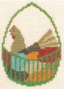 フレメ 初心者 クロスステッチ刺繍キット 【かごの中のにわとり】 Haandarbejdets Fremme デンマーク 北欧 輸入 30-5893