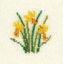 初心者 クロスステッチ 刺繍 キット 【 春のラッパスイセン 】 Haandarbejdets Fremme フレメ デンマーク 輸入 30-3549