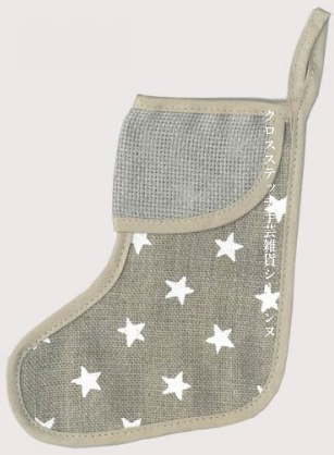 クロスステッチ刺繍クリスマスブーツ 輸入 ルボヌールデダム Le Bonheur des Dames 刺しゅう Boot with white stars small model フランス BEB1