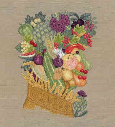 Giuseppe Arcimboldo（ジュゼッペ・アルチンボルド）名画 画家 美術 芸術 絵画 芸術作品 【Fruits D'été Sur Toile Aïda】 クロスステッチ刺しゅうキット 輸入 ルボヌールデダム Le Bonheur des Dames 刺しゅう フランス 上級者 1094