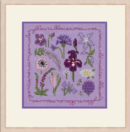 ルボヌールデダム（ Le Bonheur des Dames） クロスステッチ刺繍キット 輸入 【紫のお花-Fleurs Bleues Et Mauves-】 フランス 上級者 2281