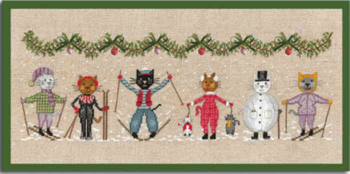 Le Bonheur des Dames クロスステッチ刺繍キット 輸入 ルボヌールデダム 刺しゅう 【スキーヤーの猫】 フランス 上級者 2676