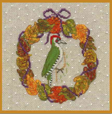 Le Bonheur des Dames クロスステッチ 刺しゅう キット 輸入 ルボヌールデダム 【 Couronne Octobre - Pic vert / 10月 アオゲラ 】 フランス 上級者 海外 2697 2