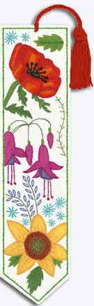 ルボヌールデダム（Le Bonheur des Dames） 刺しゅうキット 【ポピーのブックマーカー - Marque-Page Fleurs - Coquelicot - 】 フランス 上級者 輸入 4726