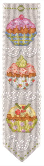 クロスステッチ刺繍キット 輸入 ル ボヌール デ ダム Le Bonheur des Dames 刺しゅう Marque page Cupcake カップケーキのブックマーカー フランス 初心者 4579