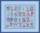 クロスステッチ プチポワン刺繍キット 輸入 ル・ボヌール・デ・ダム Le Bonheur des Dames 刺しゅう Alphabet flower Sampler アルファベットフラワーサンプラー フランス 上級者 1140