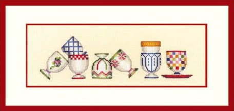 クロスステッチ刺繍キット 輸入 ルボヌールデダム Le Bonheur des Dames 刺しゅう Collection of egg cups エッグカップ フランス 上級者 1036