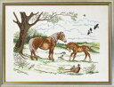 EVA ROSENSTAND 馬と仔馬 Horses with foals クロスステッチ キット デンマーク 北欧 刺しゅう 海外 輸入 上級者 12-740