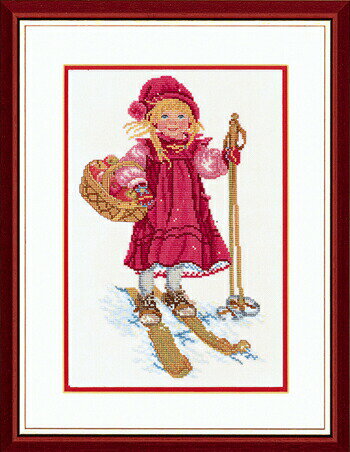 EVA ROSENSTAND スキーをする少女 Girl skiing クロスステッチ キット デンマーク 北欧 刺しゅう 海外 ..