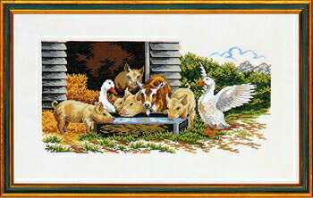 【DM便対応】EVA ROSENSTAND ブタとガチョウ Pigs and geese クロスステッチ キット デンマーク 北欧 刺しゅう 14-140